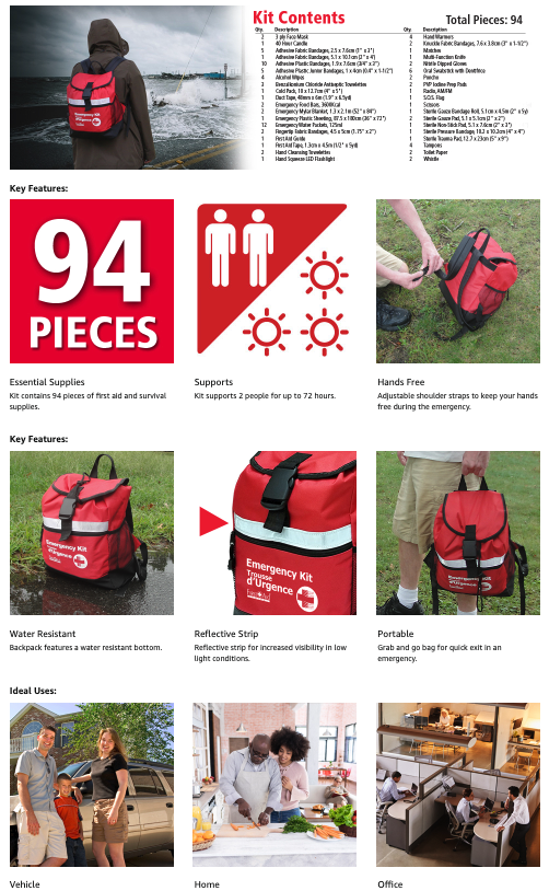 Ontario 72-hour Emergency Survival Kits